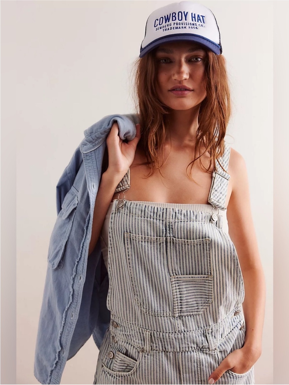 Free People We The Free Good Luck Railroad Striped Overalls - Picture 4 of 9